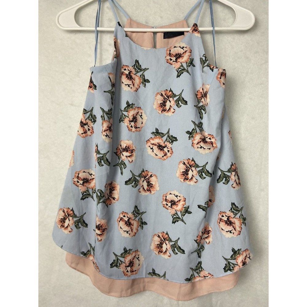 Colloseum collection women Floral  sleeveless shirt top blouse Size S